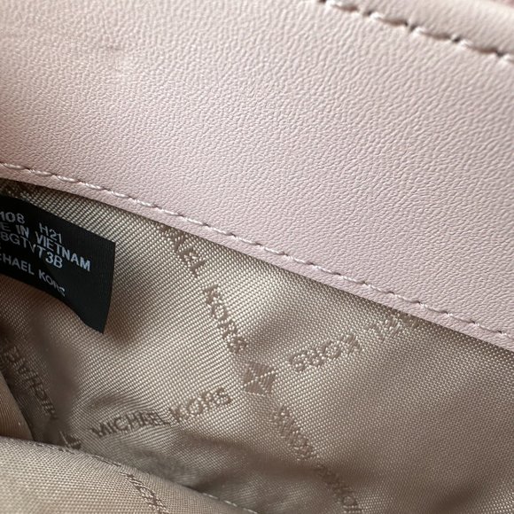 Michael Kors Jet Set Travel Large Continental Wallet Wristlet MK Brown Pink - Picture 9 of 10